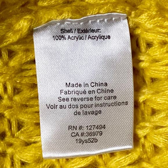 Heartloom yellow cable knit open-stitch sweater, size S - Picture 6 of 10